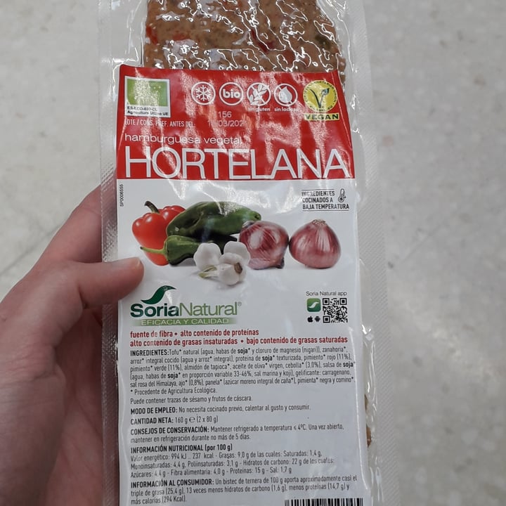 photo of Soria Natural Hamburguesa Hortelana shared by @kalidia on  06 Dec 2020 - review
