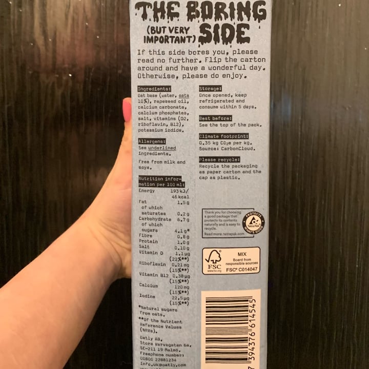 photo of Oatly Oat Drink shared by @doped on  16 Feb 2022 - review