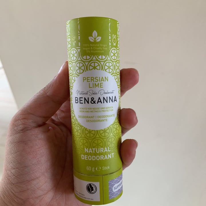 photo of Ben & Anna Natural Desodorante Persian Lime shared by @mawars on  18 Jul 2020 - review