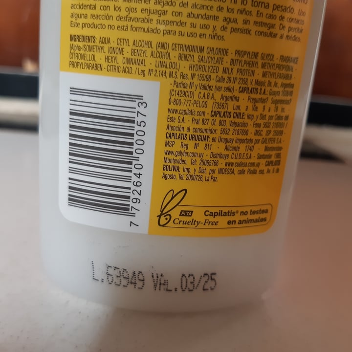 review photo of Capilatis Leche Vigorizante shared by @rodriguezbrem on 02 May 2022 - review