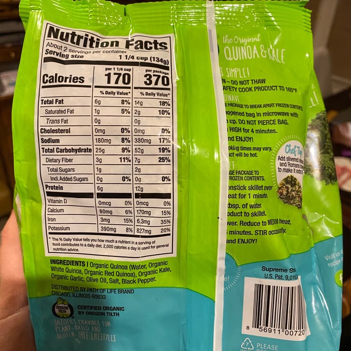 photo of Path of life The Original Quinoa and Kale shared by @jenniferchristine on  23 Dec 2020 - review