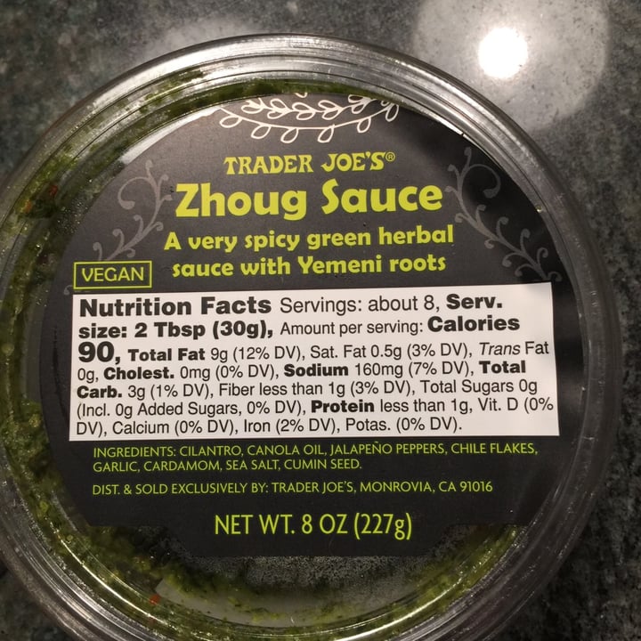 photo of Trader Joe's Zhoug Sauce shared by @ndlouhyveg on  04 Nov 2020 - review