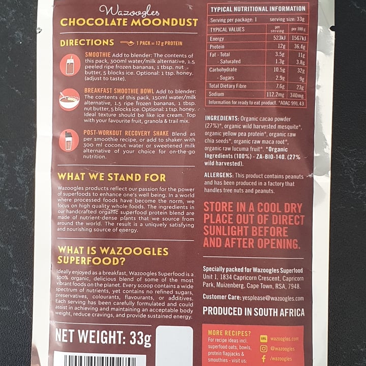 review photo of Wazoogles Superfood Chocolate protein powder shared by @marcellekeet on 07 Aug 2021 - review