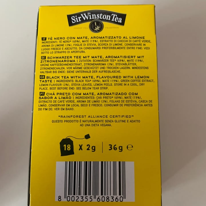 review photo of Sir Winston Tea Attivaté Mate + Limone shared by @milliebrown on 21 Jun 2022 - review