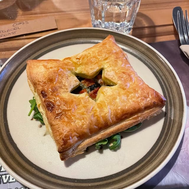 Photo of the dish “Pesto, Feta Cheese And Black Olives Puff Pastry Parcel”