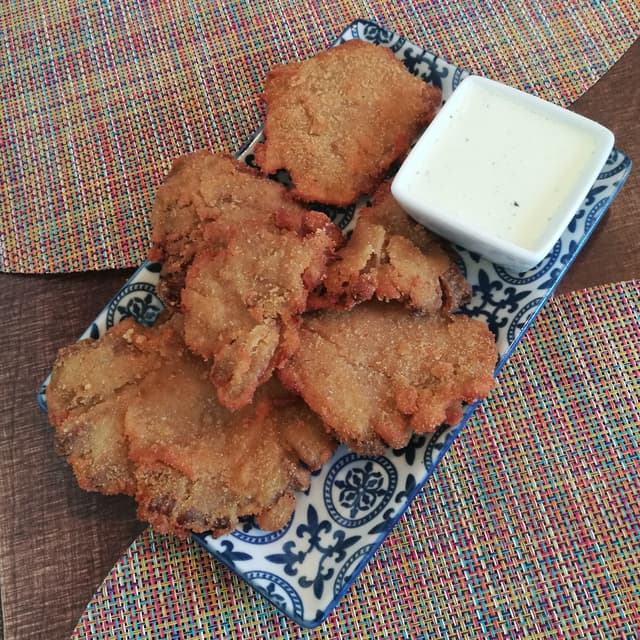 Photo of the dish “Deep de setas crujientes con alioli”
