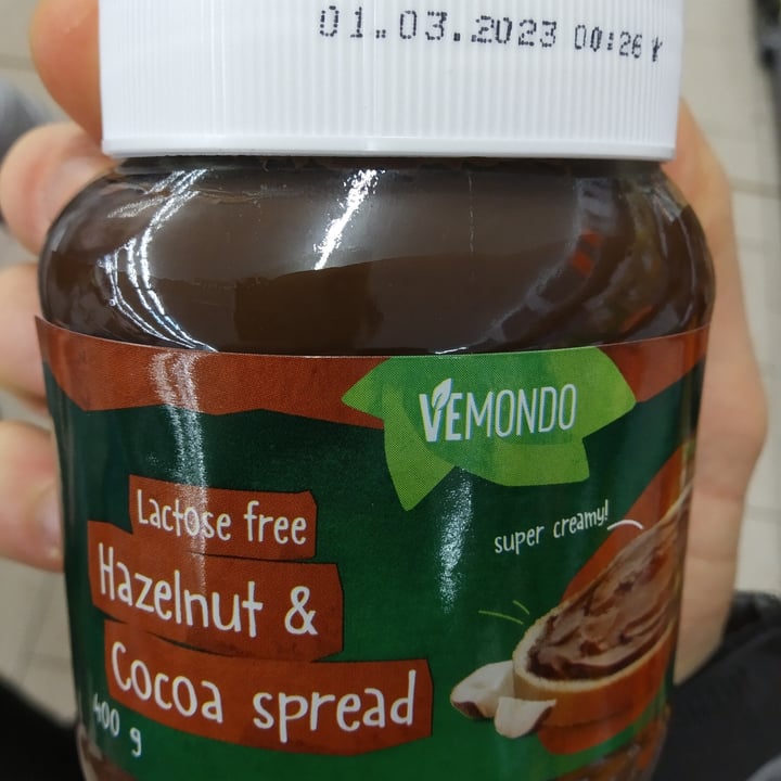 photo of Vemondo lactose free hazelnut & cocoa spread shared by @loveforanimals on  21 Mar 2022 - review