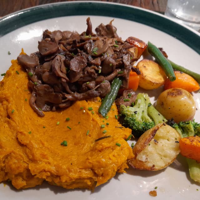 Photo of the dish “Mushrooms, Pumpkin Ang Vegetables”