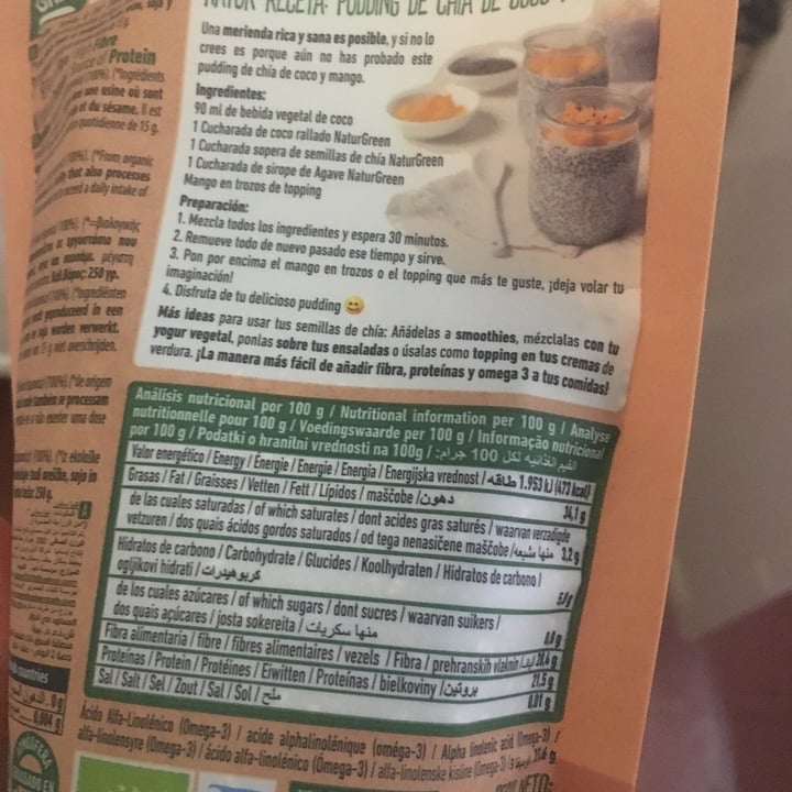 review photo of NATUR GREEN Semillas Chia shared by @claudiadelmonte on 16 Mar 2022 - review
