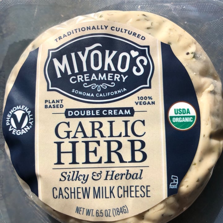 review photo of Miyoko's Creamery Double Cream Garlic Herb Cashew Milk Cheese shared by @elijames on 26 May 2021 - review