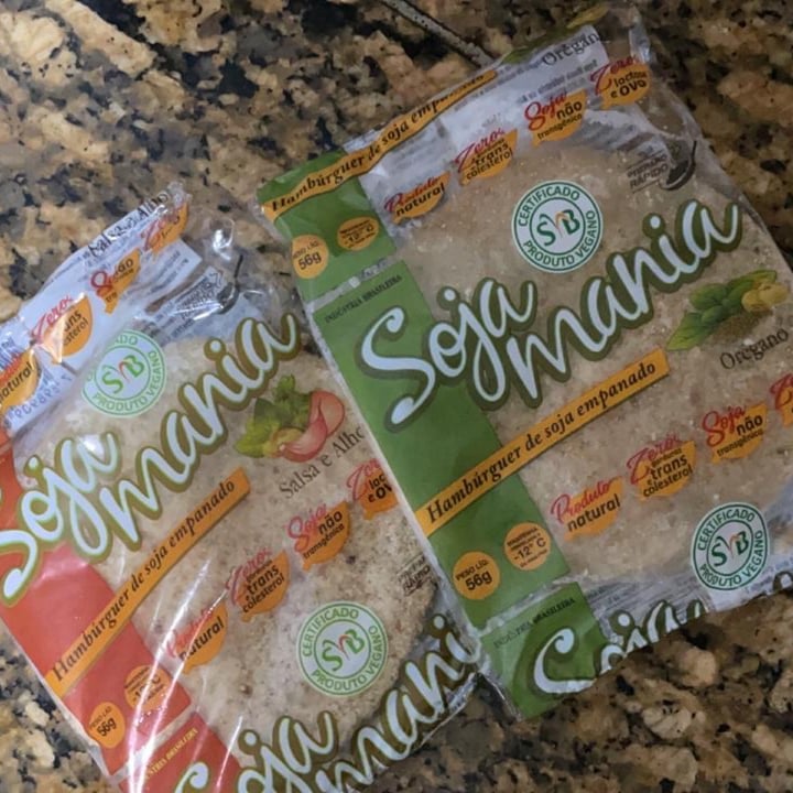 review photo of Soja Mania Hamburguer de Soja empanado Salsa e Alho shared by @brunatrento on 23 Jul 2021 - review