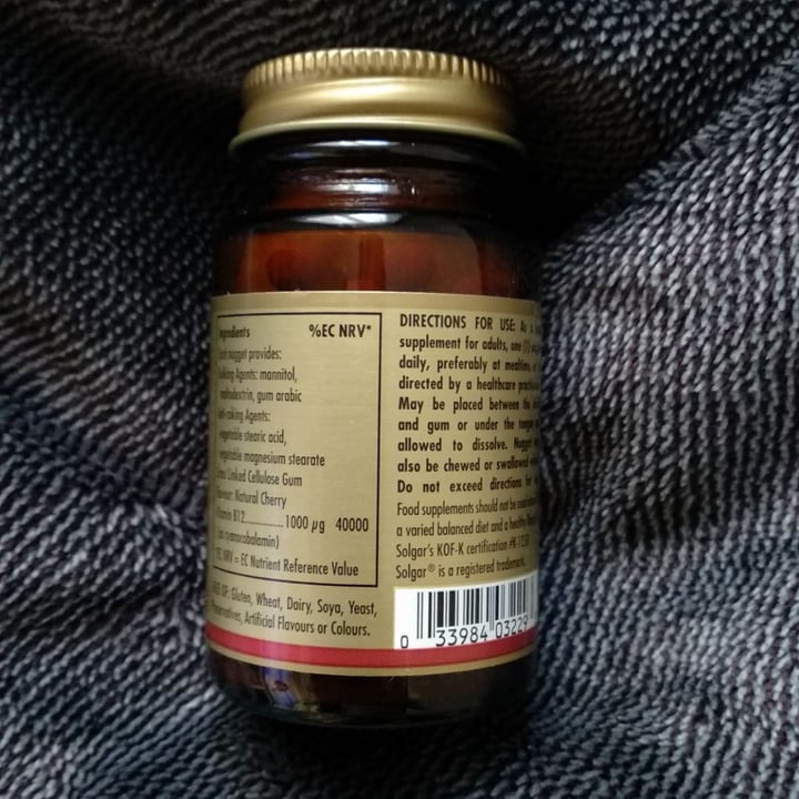 photo of Solgar Vitamin B12 Chewable cherry flavoured shared by @dolche on  13 Dec 2019 - review