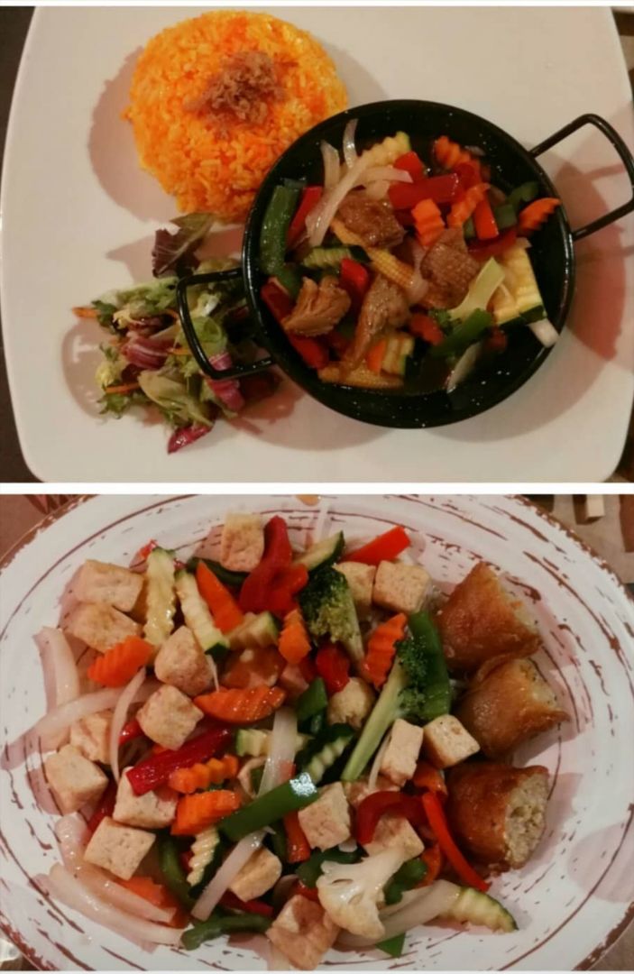 review photo of Lotus Comida Vietnamita Salteado de verduras con no-pato (soja texturizada) con arroz y tallarines con verduras y tofu shared by @lauranne on 15 Aug 2019 - review