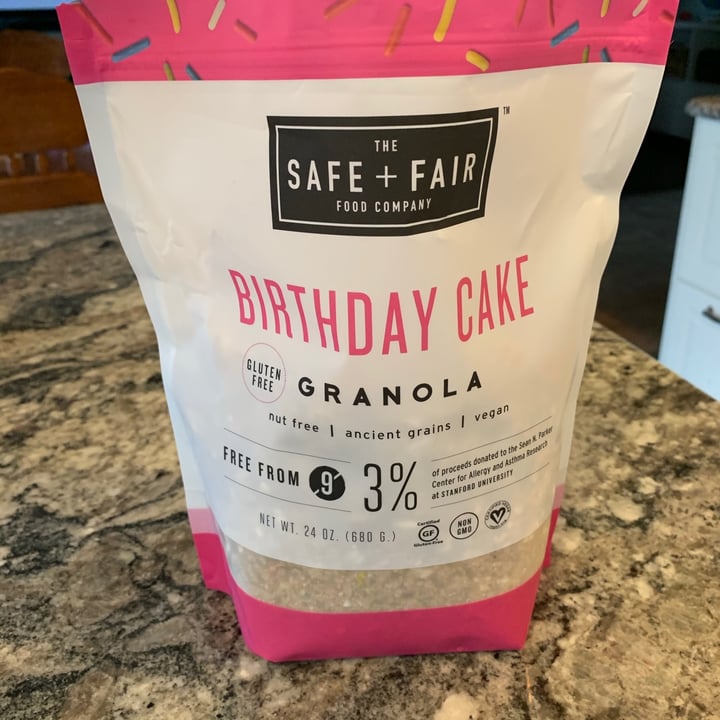 photo of The Safe + Fair Food Company Birthday Cake Granola shared by @vegselina on  22 Jun 2020 - review