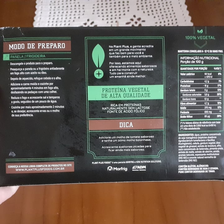 photo of Plant Plus Foods Carne moída 100% vegetal shared by @laurinhaalvares on  11 Aug 2021 - review