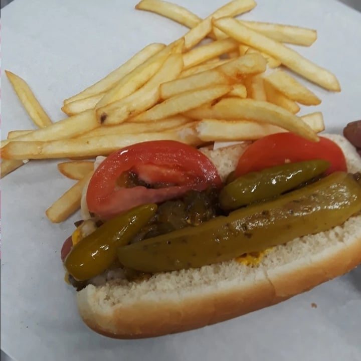 review photo of Mccormacks Chicago Style Hot Dogs & Fries vegan hot dog shared by @shakaragoddess on 15 Jun 2022 - review
