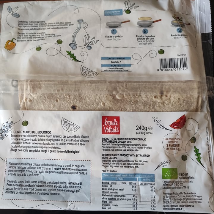 review photo of Baule volante Piadina di farro semi-integrale shared by @flabellina on 05 Jun 2022 - review