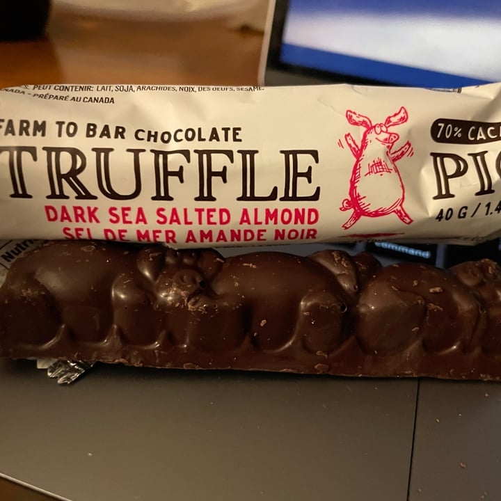 photo of Truffle Pig 70% cacao Sea Salted Almond shared by @westcoastgaynadian on  09 Nov 2021 - review