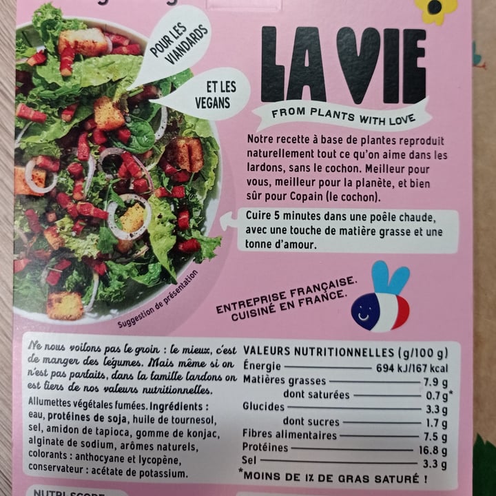 photo of La Vie Foods lardons végétaux fumés shared by @koyott on  02 Nov 2021 - review