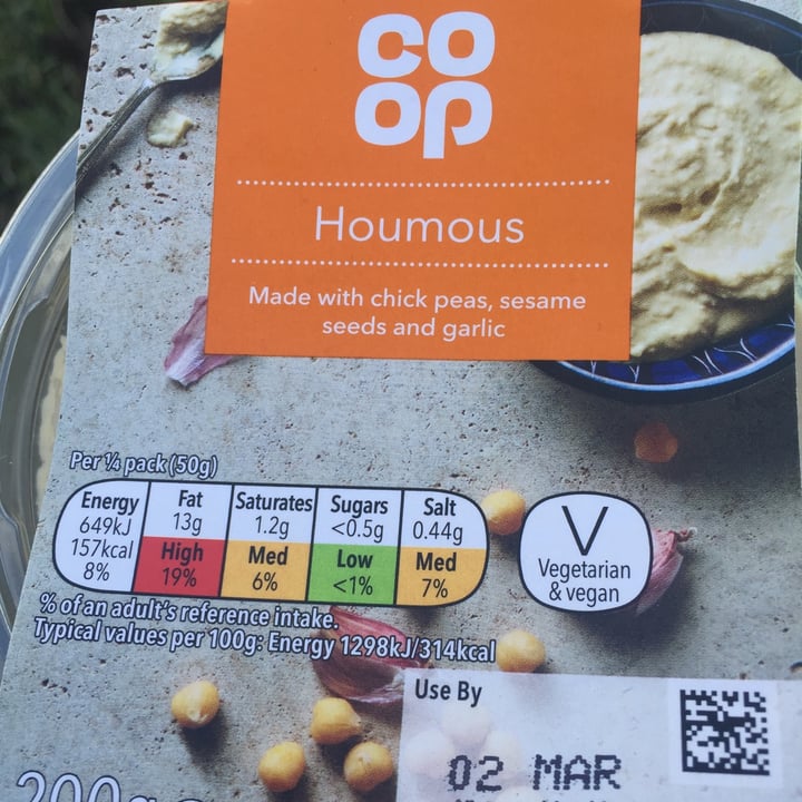 photo of Coop Houmous shared by @naomivegan on  01 Mar 2022 - review