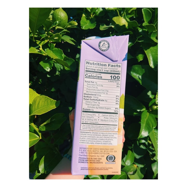 review photo of Kirkland Signature Organic soy non-dairy beverage shared by @groovyjunebug on 02 Aug 2021 - review