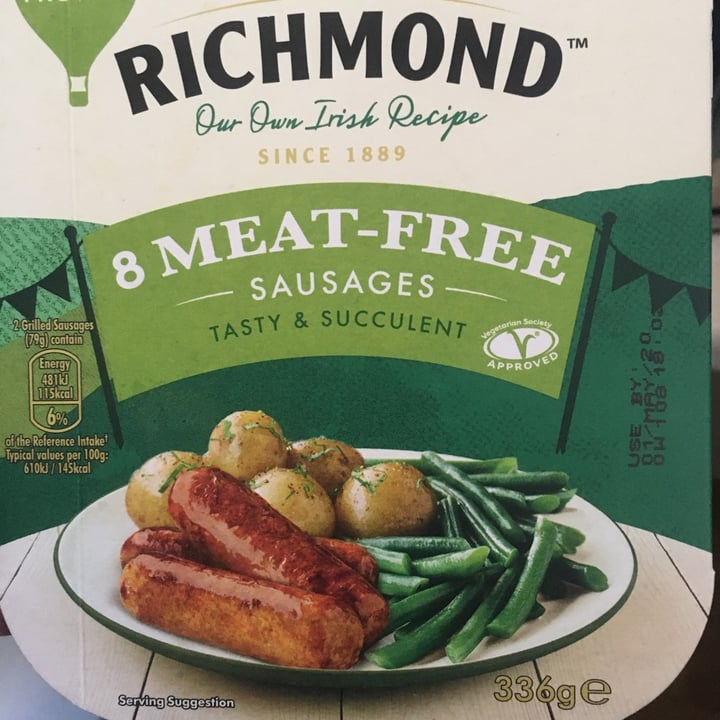 photo of Richmond Richmond Meat Free Sausages shared by @gimlithecat on  28 Apr 2020 - review