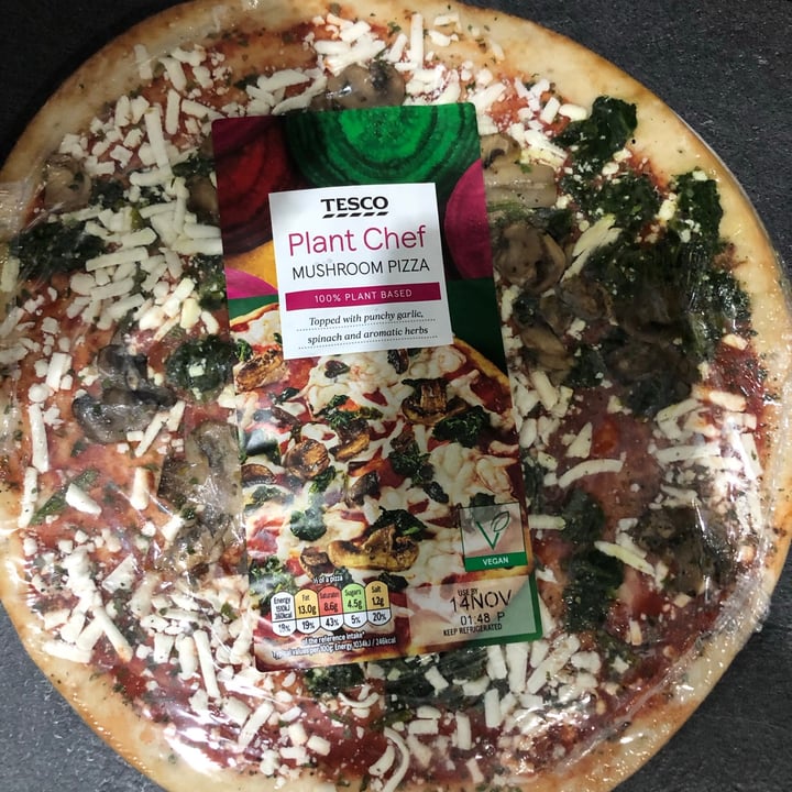review photo of Tesco Plant Chef Plant Chef Mushroom Pizza shared by @edentomlinson on 11 Nov 2020 - review