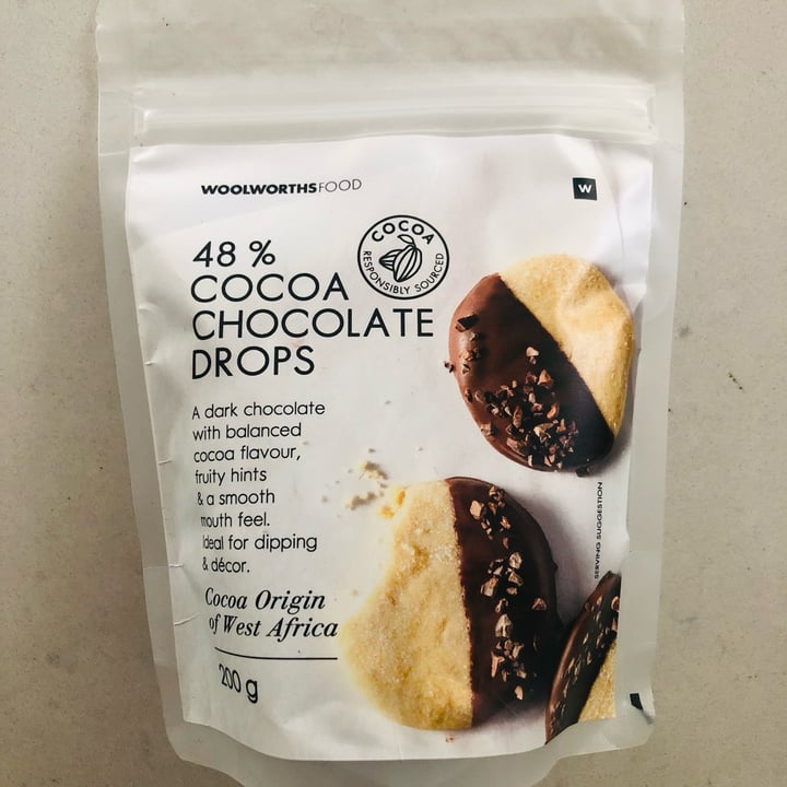 photo of Woolworths Food 48% cocoa chocolate drops shared by @kirstent on  22 Oct 2022 - review