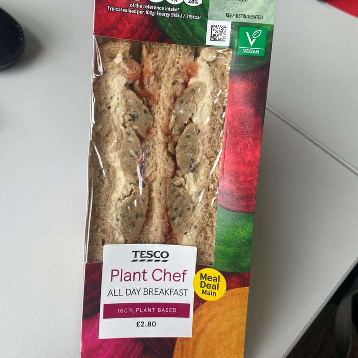photo of Tesco Plant Chef All Day Breakfast Sandwich shared by @meganthevegetable on  01 Aug 2022 - review