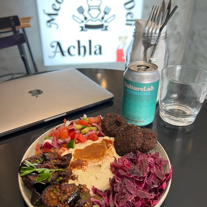 review photo of ACHLA Mediterranean Deli Falafel Plate shared by @veganguidejhb on 03 Jan 2023 - review