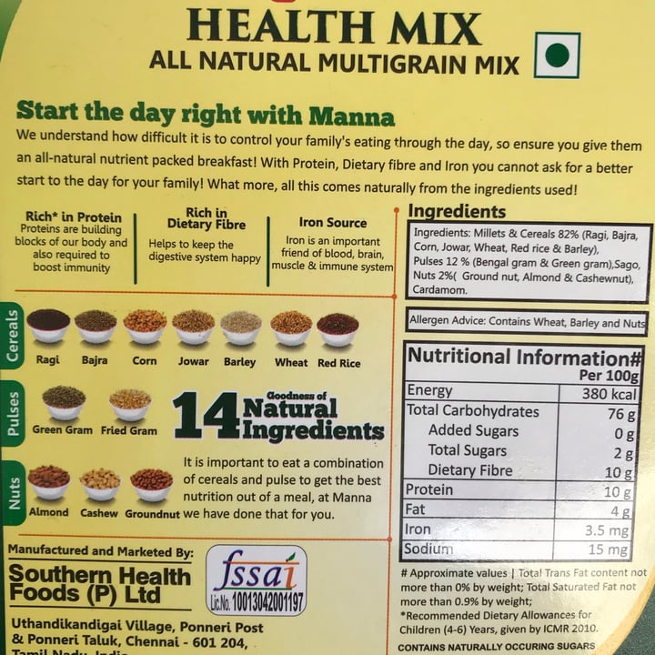 photo of Manna Health Mix Porridge shared by @veganniran on  05 Mar 2021 - review