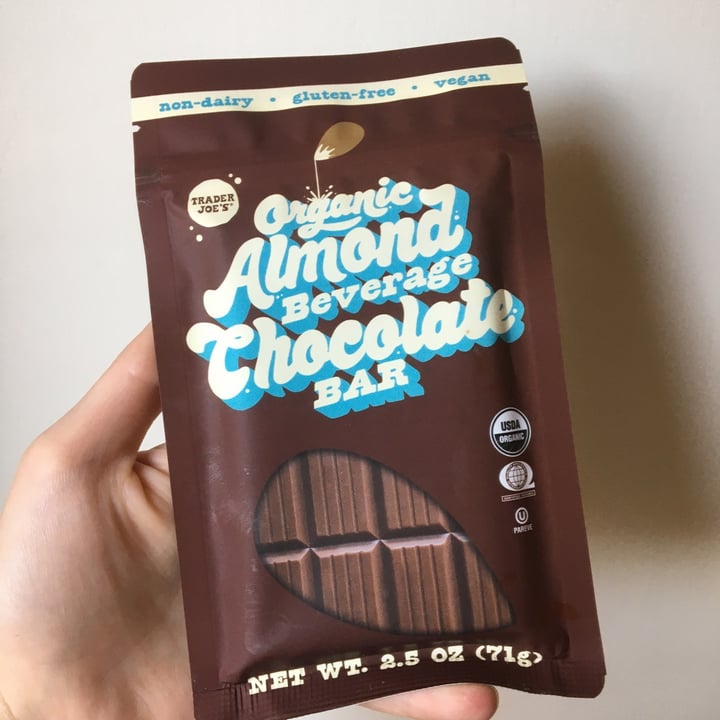 review photo of Trader Joe's Organic almond beverage chocolate bar shared by @sharewhatyagot on 14 Sep 2020 - review