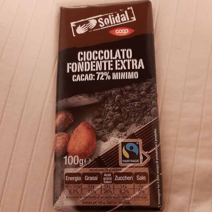 photo of Solidal coop Cioccolato Fondente Extra 72% shared by @biba on  03 Nov 2021 - review