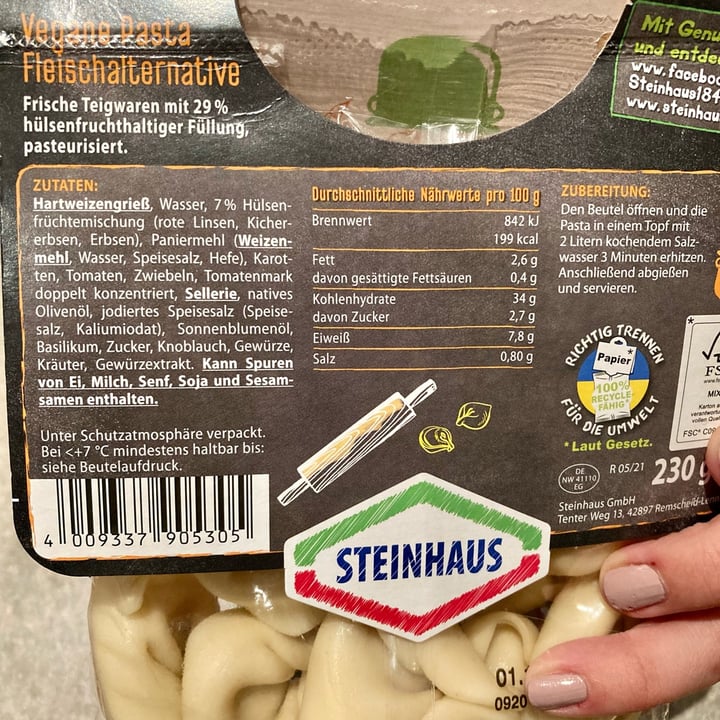 photo of Steinhaus Vegane Tortellini - Fleischalternative shared by @jana030 on  12 Oct 2021 - review
