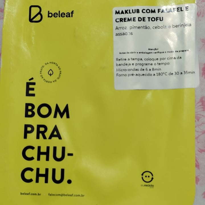 photo of Beleaf Maklub com falafel e creme de tofu shared by @telmabellotto on  17 Apr 2022 - review