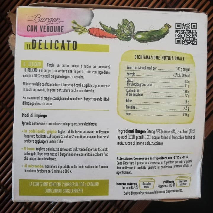 photo of Cottintavola Burger Con Verdure Il Delicato shared by @auroragiovannetti on  27 Aug 2022 - review