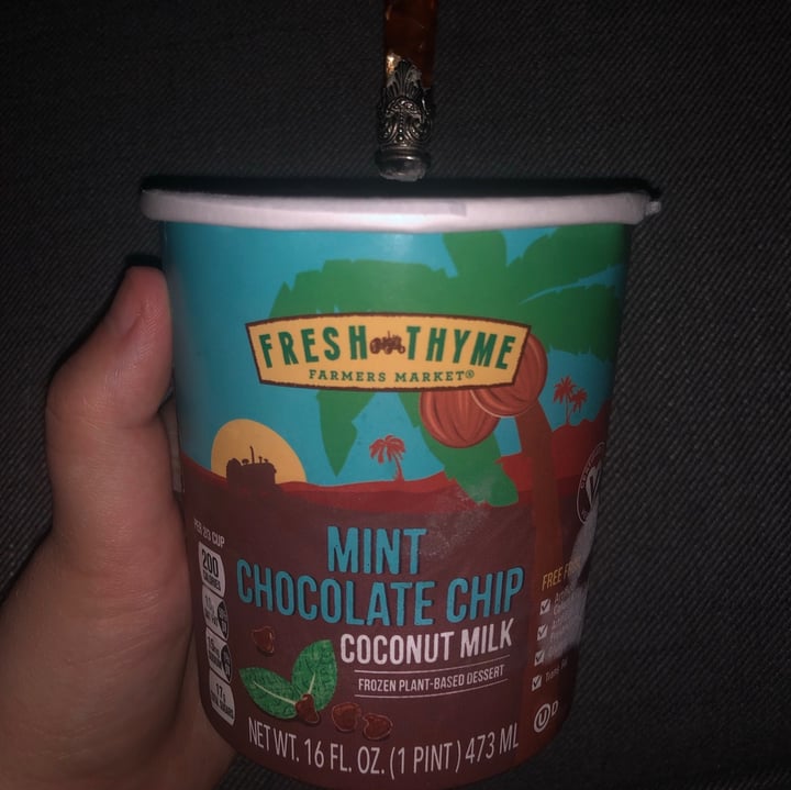 photo of Fresh Thyme Market Mint Chocolate Chip Frozen Plant-Based Dessert shared by @jordynweiss on  03 Jul 2020 - review