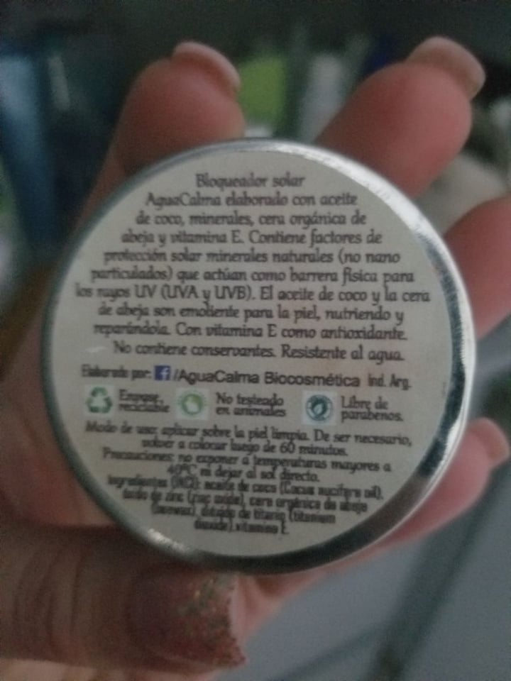 photo of AguaCalma Protector solar shared by @aurilopez2301 on  27 Aug 2019 - review