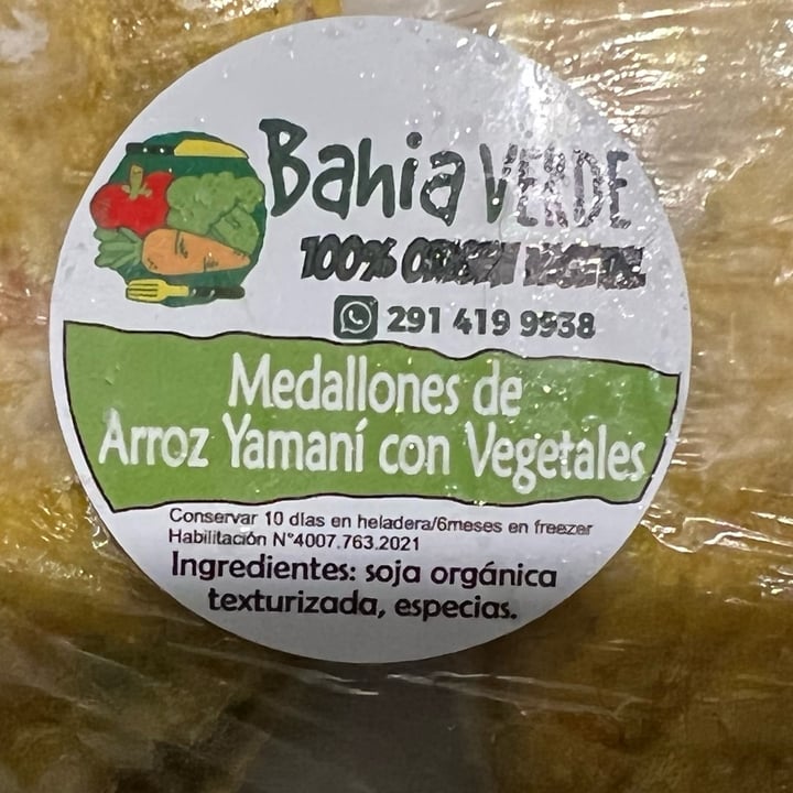 photo of Bahía Verde Medallones de arroz yamaní con vegetales shared by @mariefl on  27 Jun 2022 - review