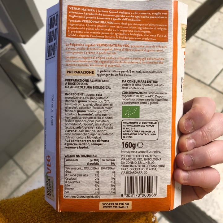 review photo of Conad Bio Polpette vegetali shared by @rebeccavegan on 09 Apr 2022 - review