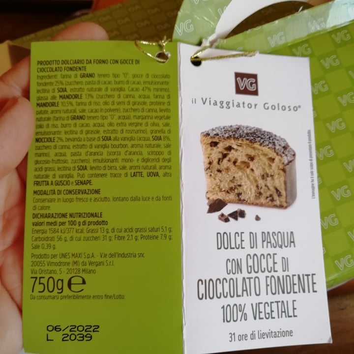 review photo of Il Viaggiator Goloso Dolce di Pasqua con Gocce di Cioccolato Fondente shared by @vanessavilla on 15 Apr 2022 - review
