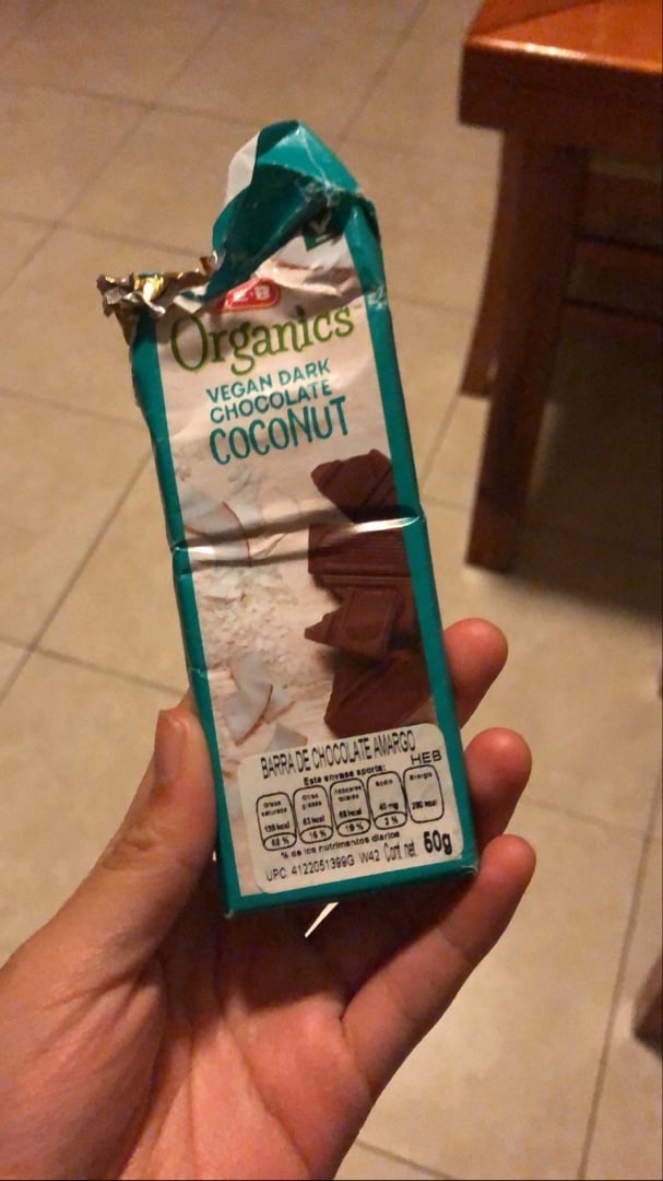 photo of H-E-B  Vegan Dark Chocolate Coconut  shared by @inaldama on  13 Mar 2020 - review