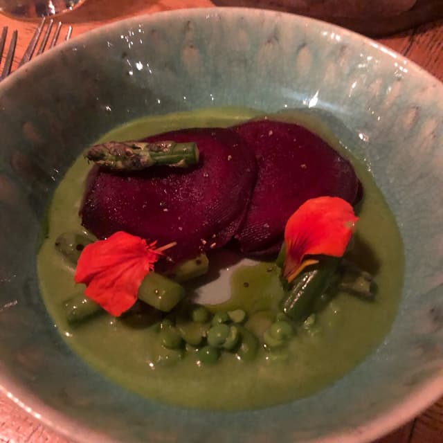 Photo of the dish “Asparagus & Beetroot Ravioli”