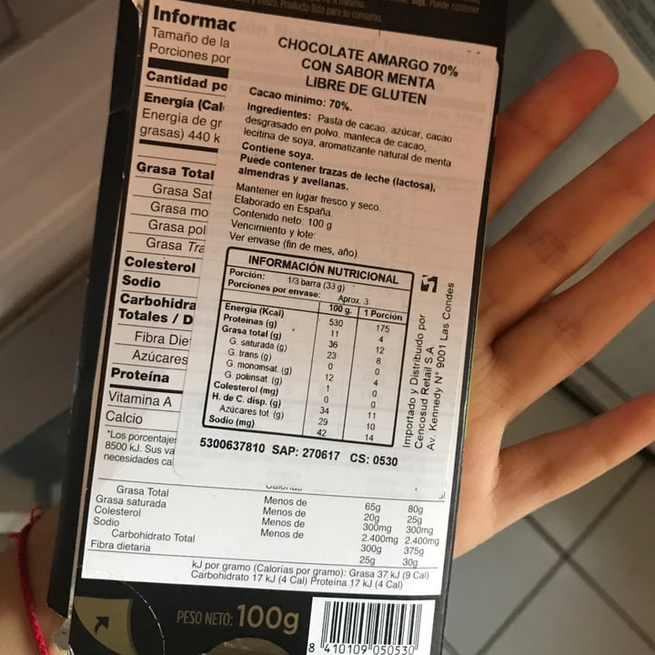 review photo of Valor 70% Chocolate Amargo a la MENTA shared by @danicst on 04 Feb 2021 - review