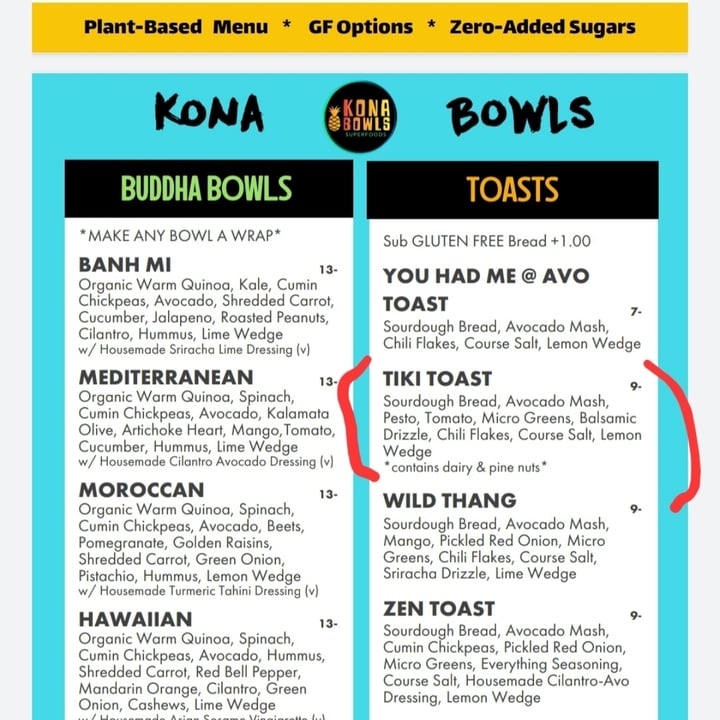 photo of Kona Bowls Tiki Toast shared by @greentini4 on  19 Oct 2021 - review