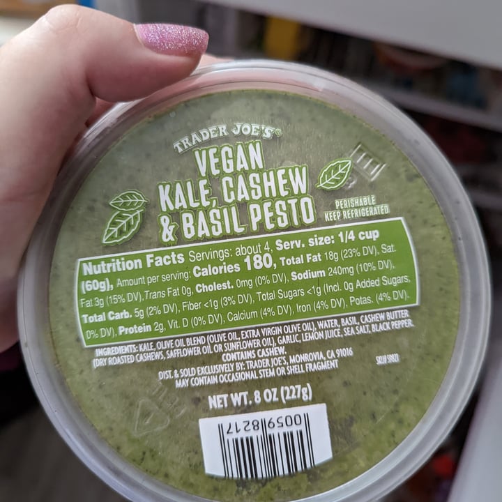 review photo of Trader Joe's Vegan Kale, Cashew & Basil Pesto shared by @ashleyash on 06 Sep 2022 - review