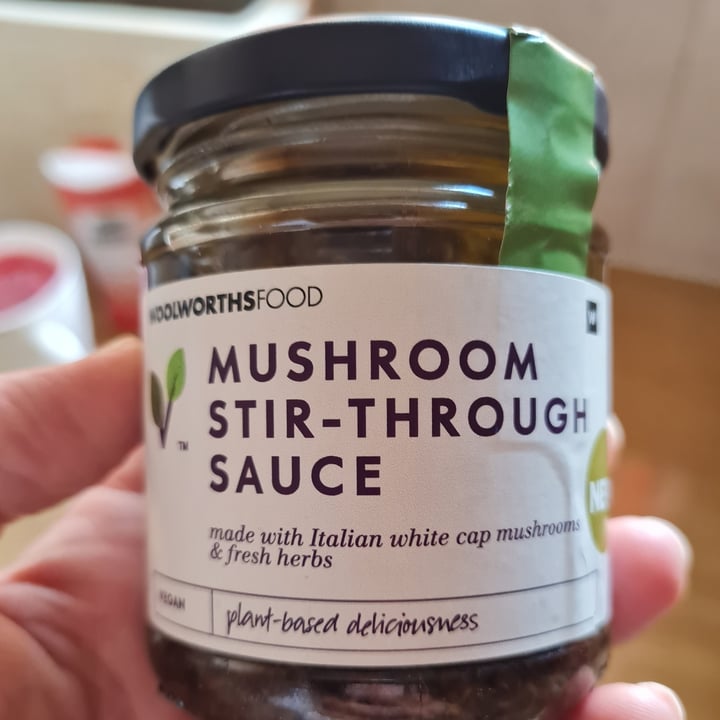 photo of Woolworths Mushroom stir-through sauce shared by @vegankitchensa on  02 Apr 2021 - review