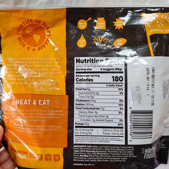 photo of Alpha Foods Chik’n Nuggets shared by @bekindtomeplease on  30 Jul 2021 - review