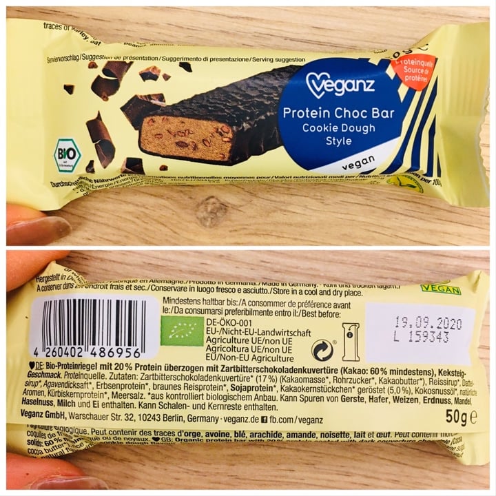 review photo of Veganz Protein Choc Bar Cookie Dough Style shared by @yumpeacehappiness on 17 Apr 2020 - review