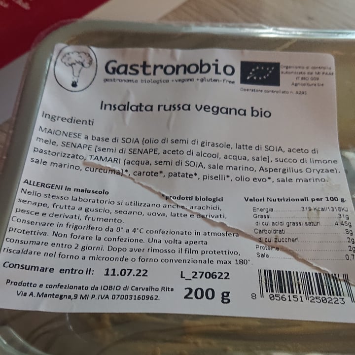 photo of Gastronobio Insalata russa vegana shared by @lauraoz on  07 Jul 2022 - review